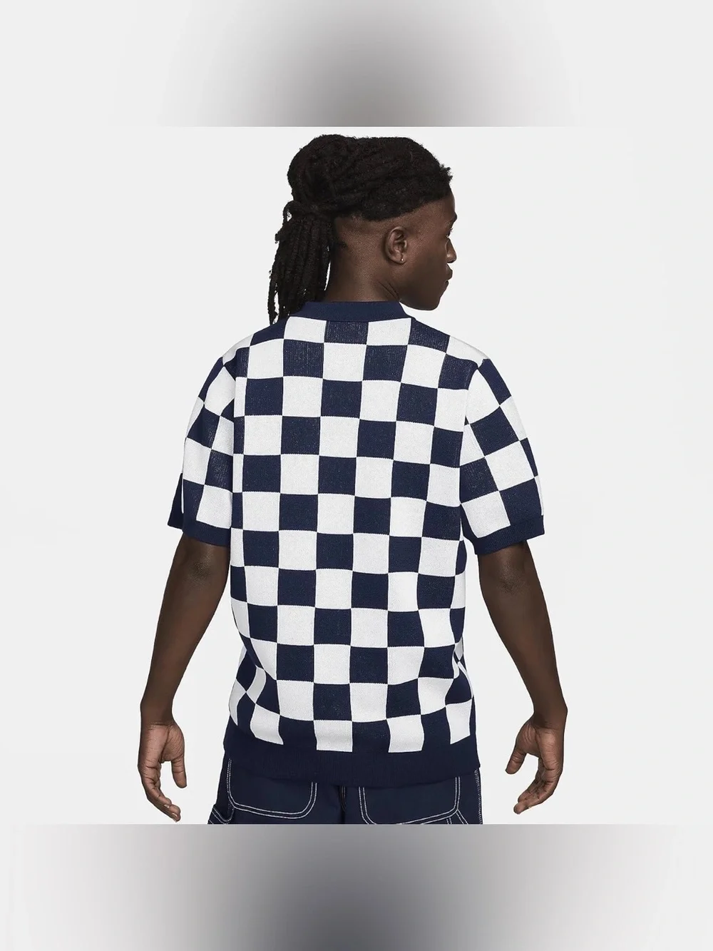 Nike Checkers Polo in Midnight Navy & Sail Size Small
